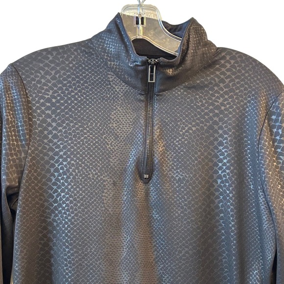 NFL Baltimore Ravens All Sport Couture Womens Black Snakeskin Quarter Zip Large - Picture 5 of 9